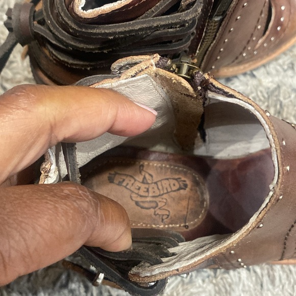 Nwob Freebird Desert Brown Leather upper Ankle Booties sz 8 - Picture 9 of 13